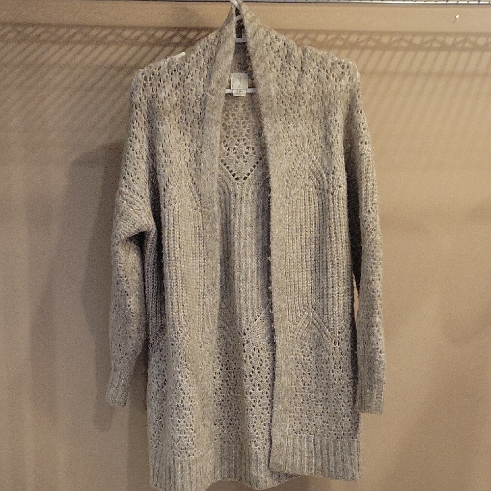 Joie Gray Open Front Cardigan Sweater